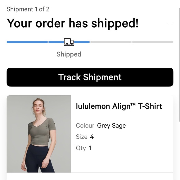 Lululemon align tee short sleeve grey sage size 4 - Picture 5 of 7